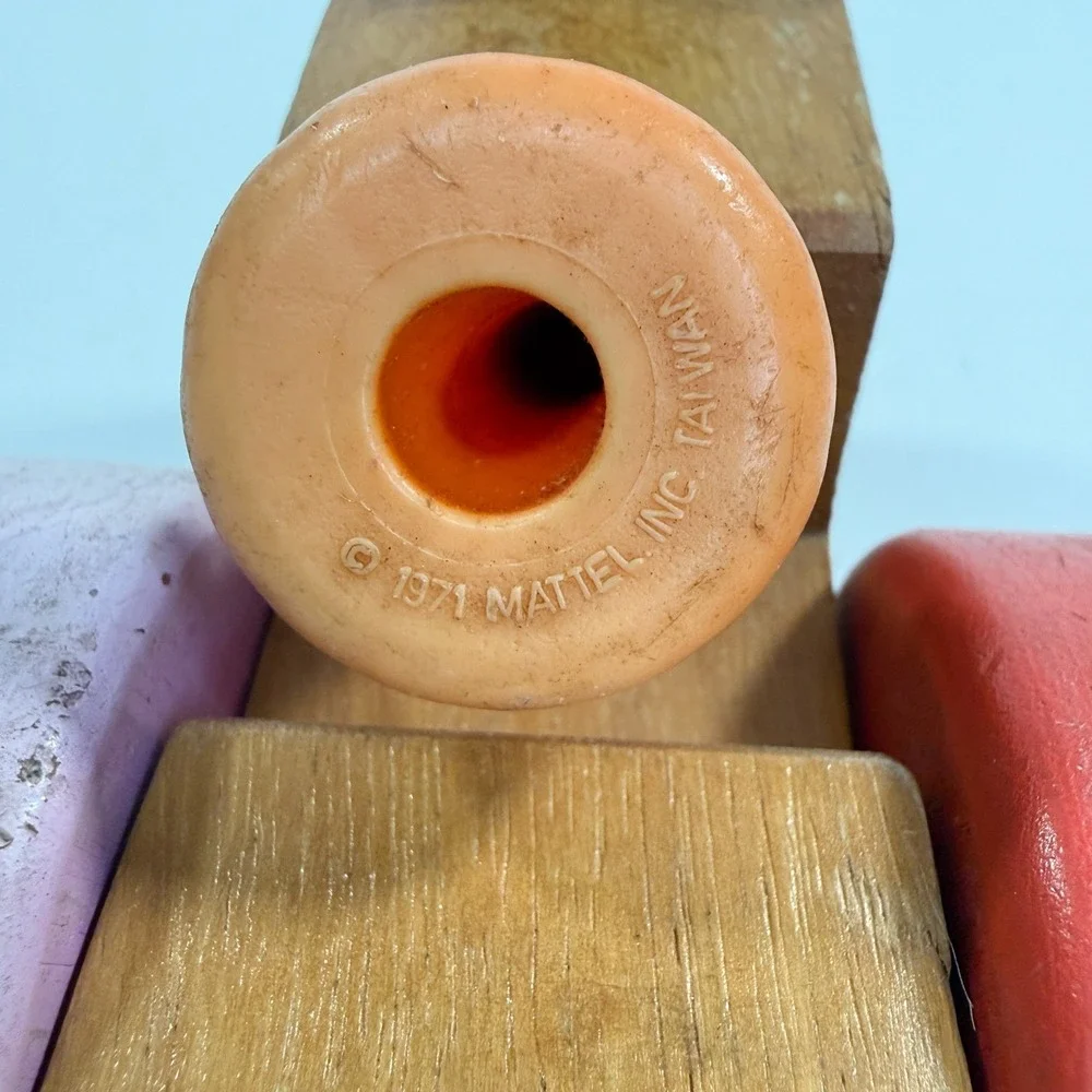 Vintage 1971 Mattel Wooden Toy Car‎ Toddler Push Pull Vehicle Taiwan